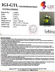 4.32 Ratti Natural Peridot oval Shape Gemstone With Govt.Lab Certificate-(4551)